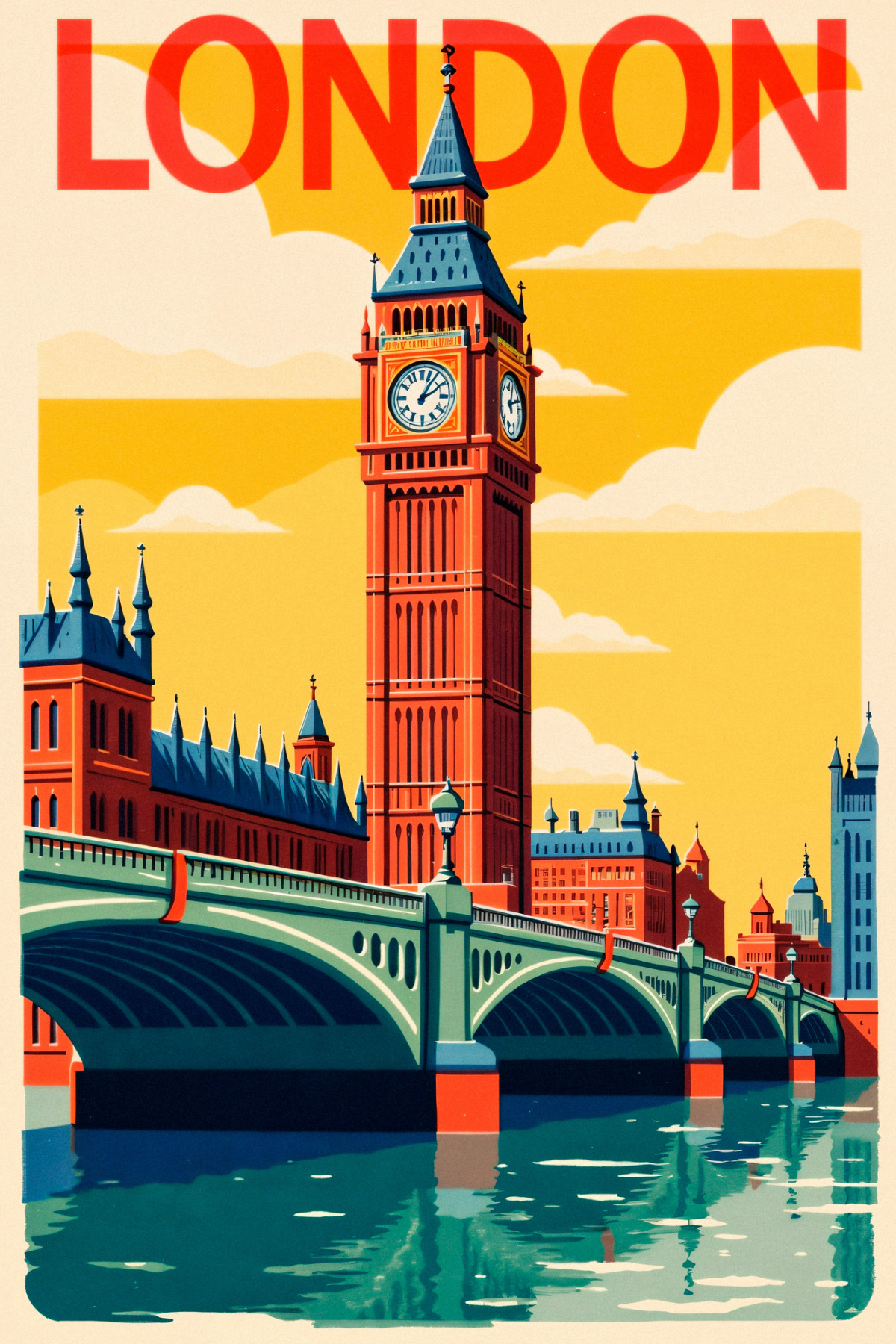 1_org_zoom-171.jpg London Big Ben Manzara Kanvas Tablo - Görsel 1