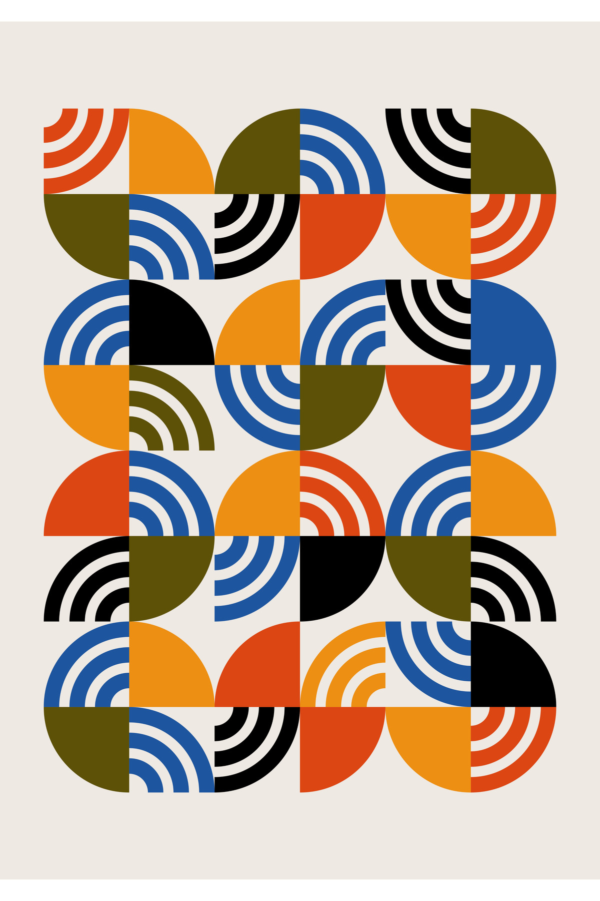 1_org_zoom-225.jpg Geometrik Desenli Retro Renkli Dekoratif Kanvas Tablo - Görsel 1