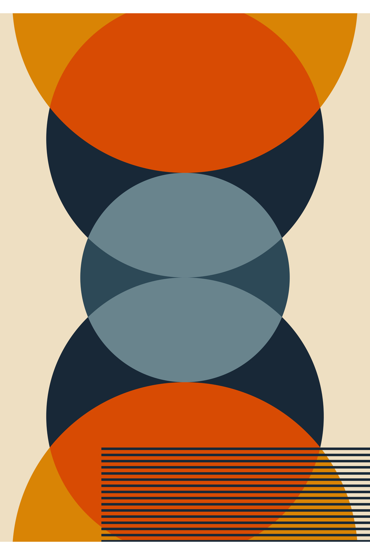 1_org_zoom-242.jpg Geometrik Daireler ve Soyut Renk Blokları Dekoratif Kanvas Tablo - Görsel 1