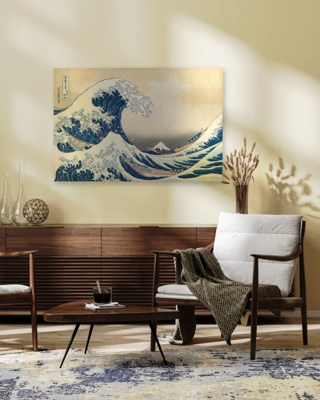 Kanagawa Büyük Dalga Kanvas Tablo – yatay mockup 1 görünümü